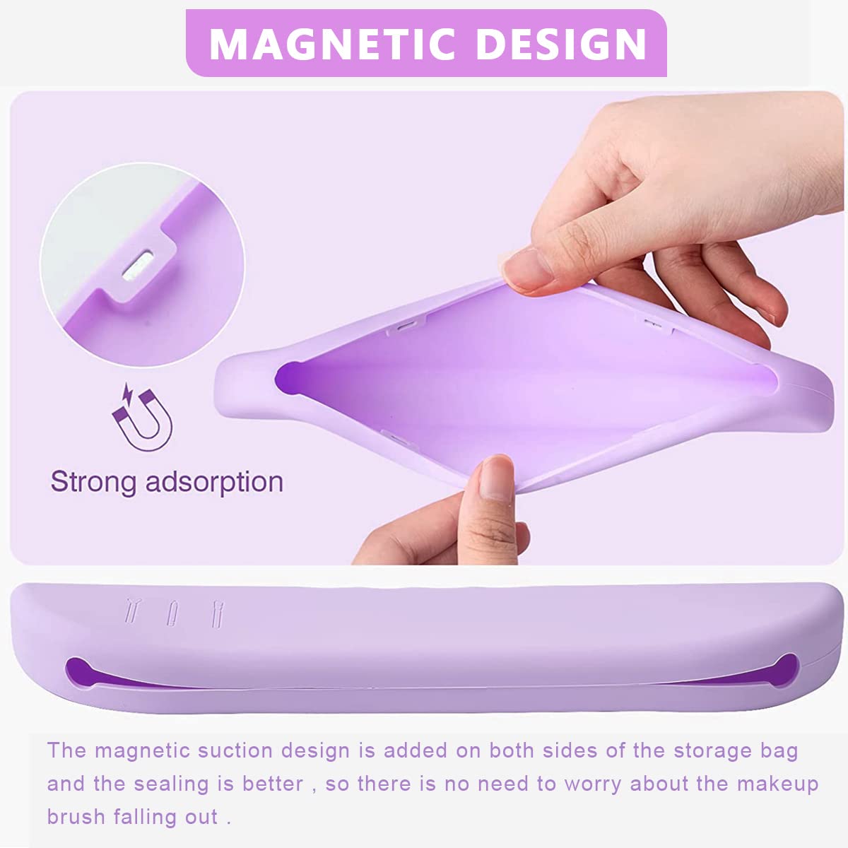 MAYCREATE Makeup Brush Holder Travel Silicone Cosmetic Face Brushes Holder, Portable Soft and Sleek Makeup Brush Organizer Pouch Tools (Purple) MAYCREATE Makeup Brush Holder Travel Silicone Cosmetic Face Brushes Holder, Portable Soft and Sleek Makeup Brush Organizer Pouch Tools (Purple)